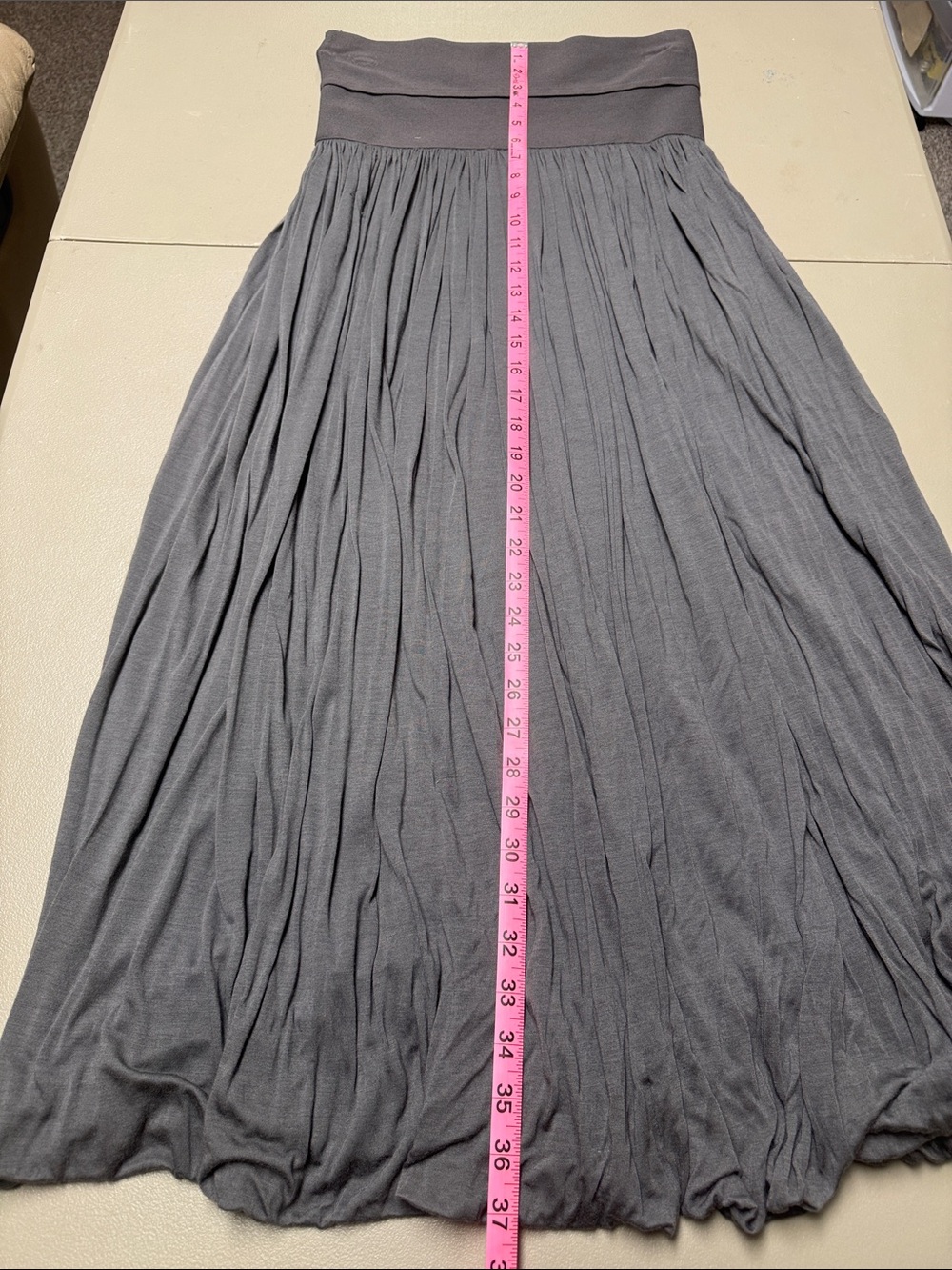 Elegant Grey Pleated Women's Dress - Picture 9 of 13
